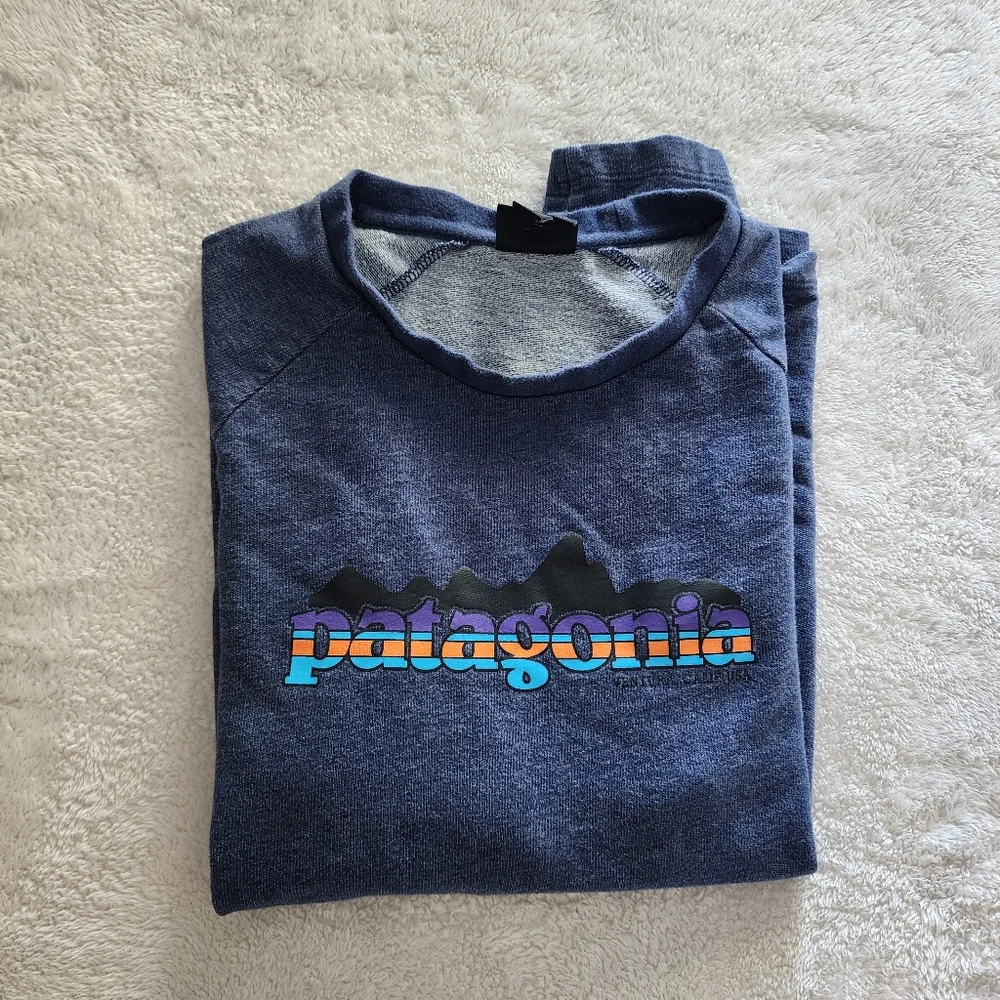 Patagonia Nightfall Fitz Roy Lightweight Crew Sweatshirt, Men's Medium - Navy - Picture 12 of 12